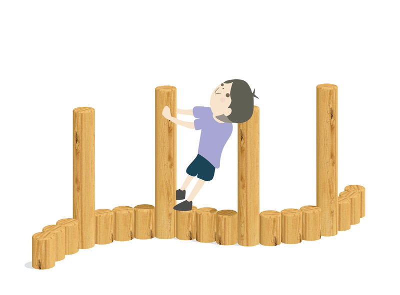 すり抜け丸太